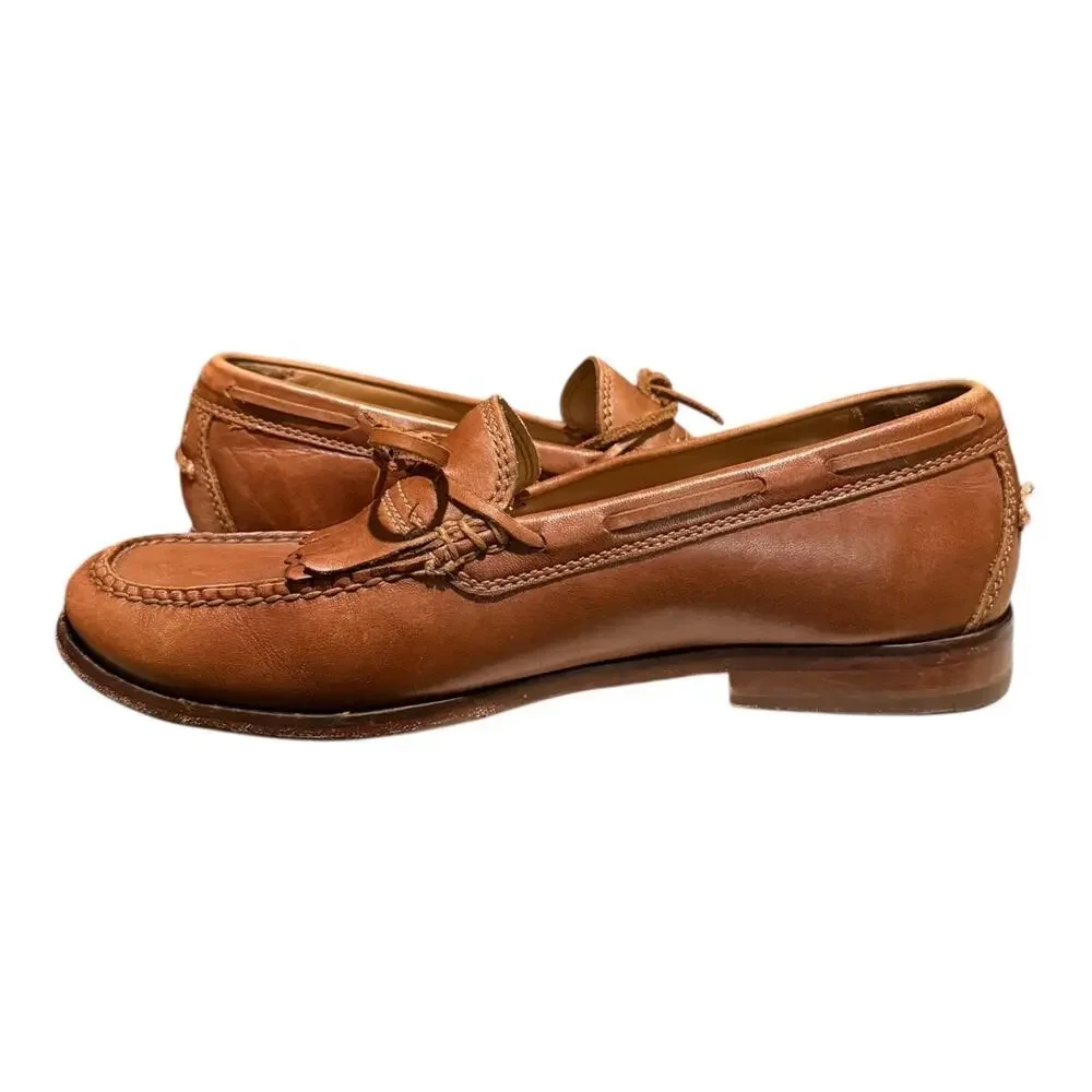 Cole Haan Pinch Men’s Tassel Kilted Leather Moccasin Cognac Brown Size 9.5 M